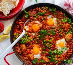 Baked Paella-Style Rice with Eggs